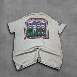 90s Oversized Grey Fruit of the Loom Baseball Graphic Streetwear Tee